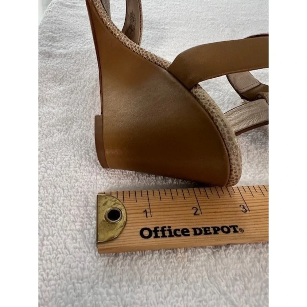 Louise Et Cie Rose Gold & Beige Wedge Sandals | Women's 7.5 M | ‎ Good Condition